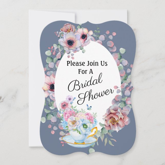 Invitación Té Y Flores Ducha Bridal (Anverso)