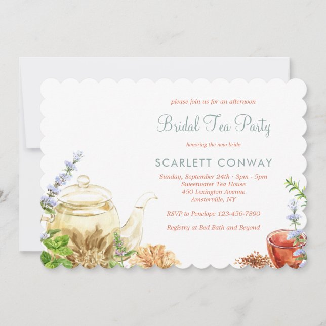 Invitación Tea Bridal Shower (Anverso)