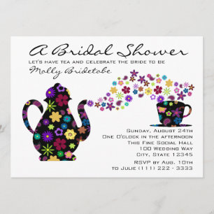 Invitación Tea Fiesta Bouquet Bridal Shower
