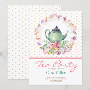 Invitación Tea Fiesta Bridal baby Shower