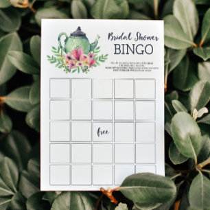 Invitación Tea Fiesta Bridal Shower Bingo Game Card