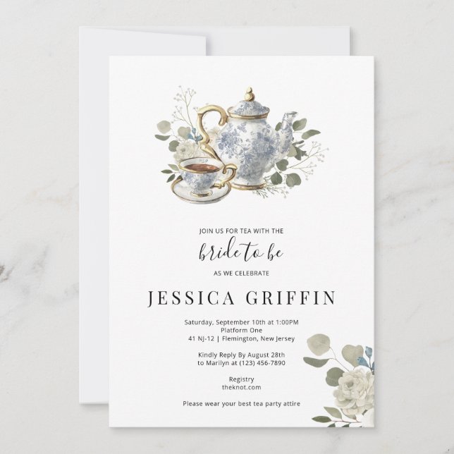 Invitación Tea Fiesta Bridal Shower Inviation (Anverso)