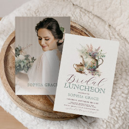 Invitación Tea Fiesta Cream Taupe Beige Luncheon Bridal Showe