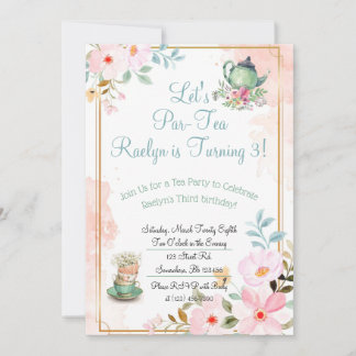 Invitación Tea Fiesta Cumpleaños Invita