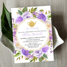 Tea fiesta ducha de novia lavanda púrpura lila