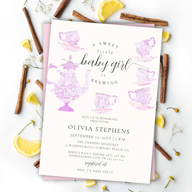 Invitación Tea Fiesta Elegant Boho Lace Set Baby Girl Shower (Subido por el creador)