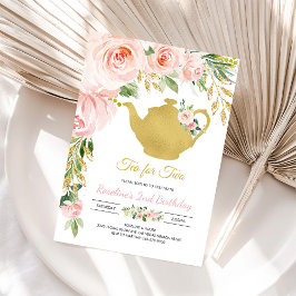 Invitación Tea Fiesta Gold Birday