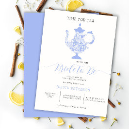 Invitación Tea Fiesta Lavender Blue Lace Moderno Ducha de nov