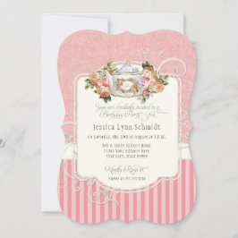 Invitación Tea Fiesta Watercolor Elegantes Rosas Fiesta de cu