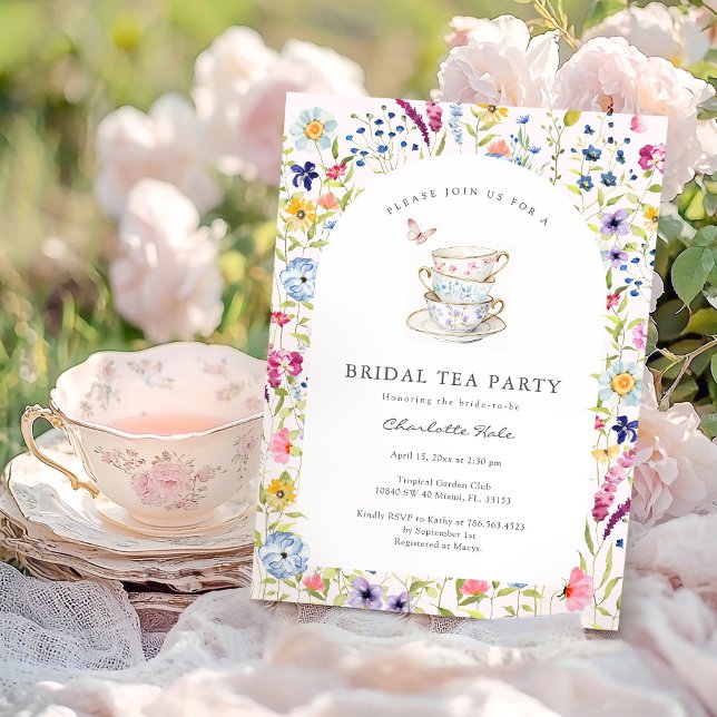 Invitación Tea Floral Watercolor Bridal Shower (Subido por el creador)