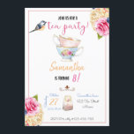 Invitación Tea Party Birthday Invitation, Tea Invitation<br><div class="desc">Customize this Tea Party Birthday Invitation with your own information.</div>