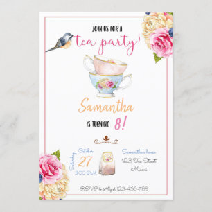 Invitación Tea Party Birthday Invitation, Tea Invitation