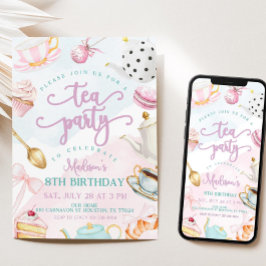 Invitación Tea Party Birthday Invite, Par-tea Invite, Girls