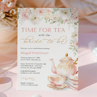 Invitación Tea Party Bridal Shower Invitation