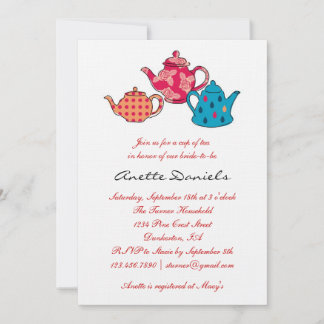 Invitación Tea Pot Bridal Shower