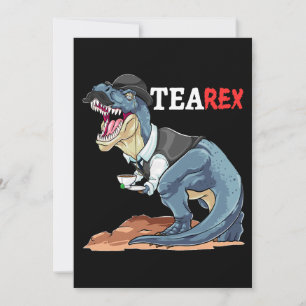 Invitación Tea Rex Funny TRex Dinosaur Cute Kawaii Dino Tea P