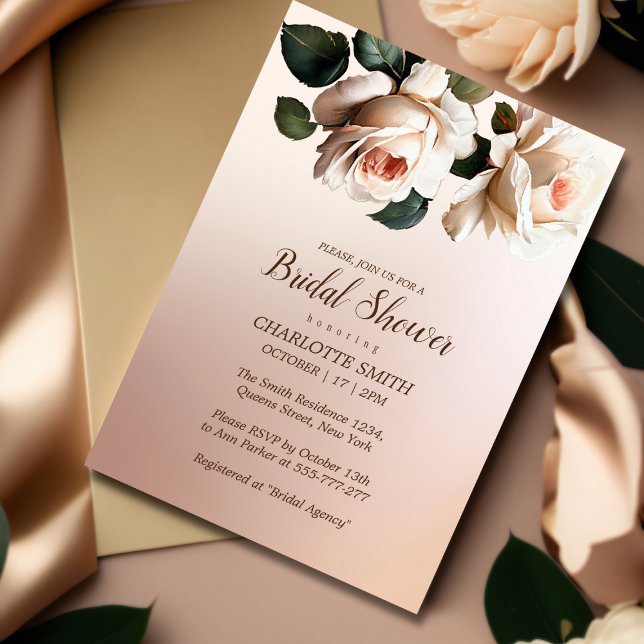 Invitación Tea Rubor Beige Oil Rosa Bridal Shower (Subido por el creador)