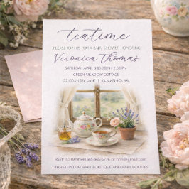 Invitación Tea Time Party Sweet Baby Shower Invitation