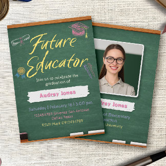 Invitación Teacher Graduation Invitation with Photo