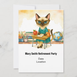 Invitación Teacher  retirement 2025 for cat lovers