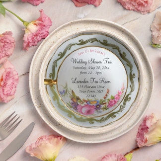 Invitación Teacup Tea Fiesta Bridal Shower