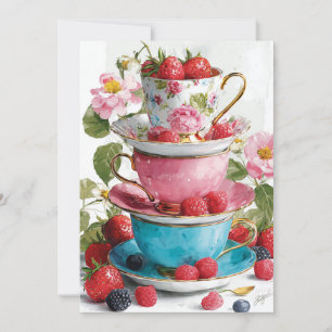 Invitación Teacup Whimsy   Encanto juguetón