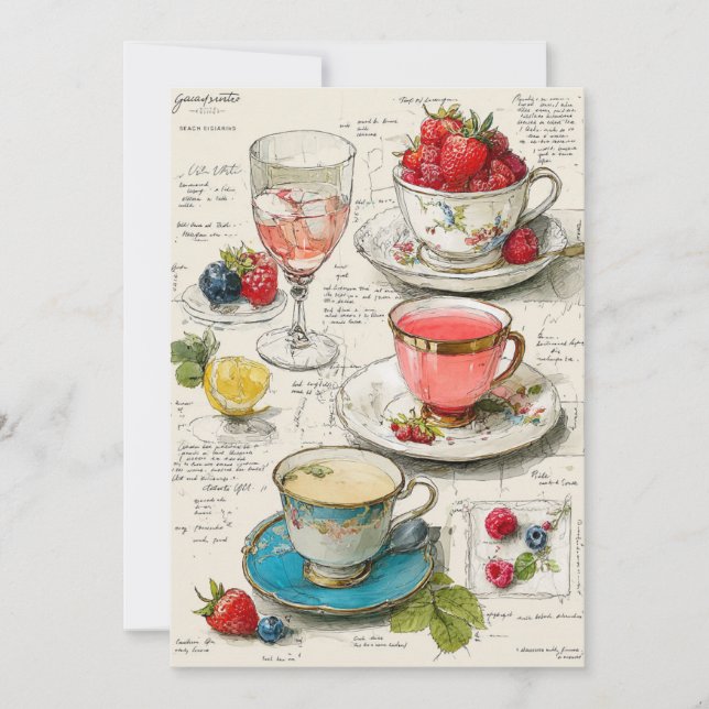 Invitación Teacup Whimsy | Sitios singulares (Anverso)