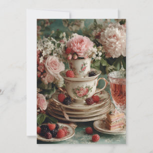 Invitación Teacup Whimsy Tea Fiesta Fun
