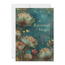 Teal Astrantia Glow Emerald Celestial Wedding