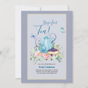 Invitación Teatima de ducha de novia de Teapot Tea de la tard