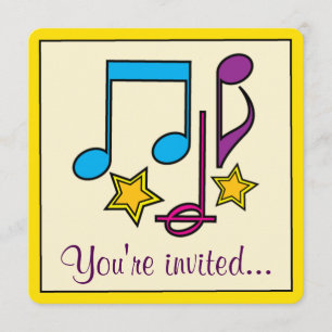 Invitación Teatro de cumpleaños, Fiesta musical o de cine con