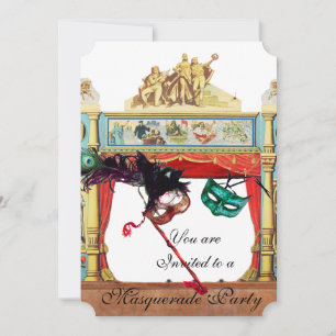 INVITACIÓN TEATRO DE MÁSCARAS DE MASQUERADE FIESTA MARDI GRAS