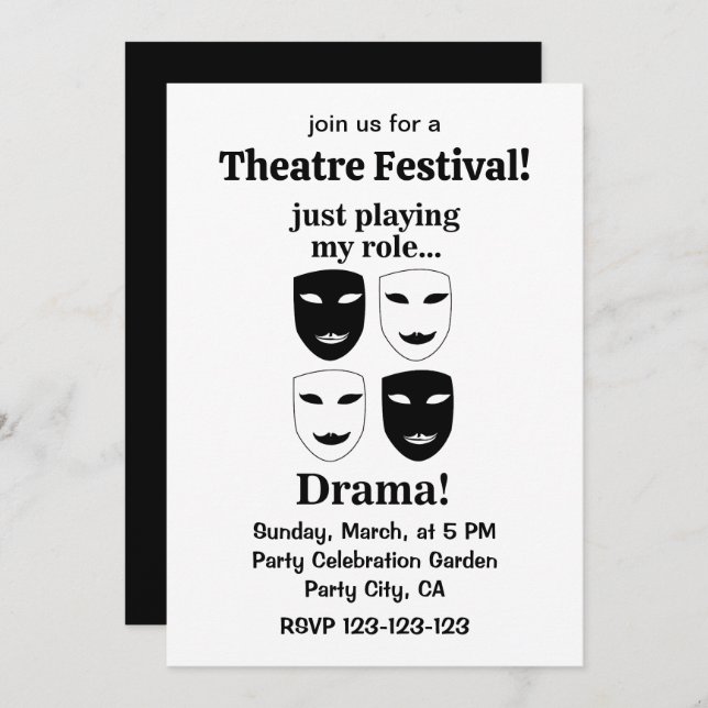 Invitación Teatro Festival Teatro Máscara Representación de D (Anverso / Reverso)