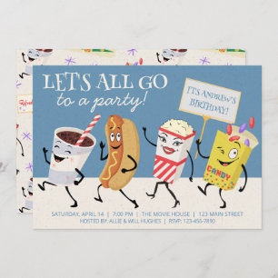 Invitación Teatro retro vayamos todos a un Fiesta