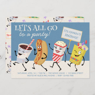 Invitación Teatro retro vayamos todos a un Fiesta