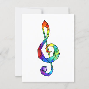Invitación Tecla musical arcoiris tremendo clef