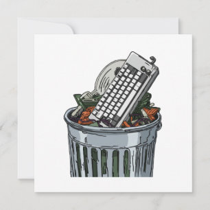 Invitación Teclado en cubo de basura