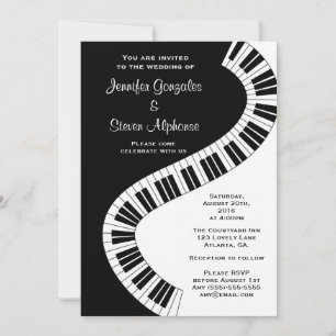 Invitación Teclas de piano onduladas para boda