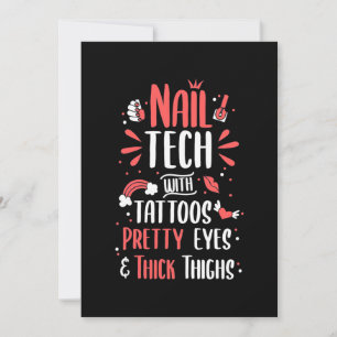 Invitación Técnico De Uñas Con Tatuajes