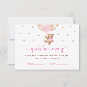Invitación Teddy Bear Adivinan Cuántos Cañones Juegan Baby Sh