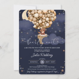 Invitación Teddy Bear Air Ballon Twinkle Star Baby Shower
