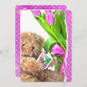 Invitación Teddy Bear Baby Girl Shower