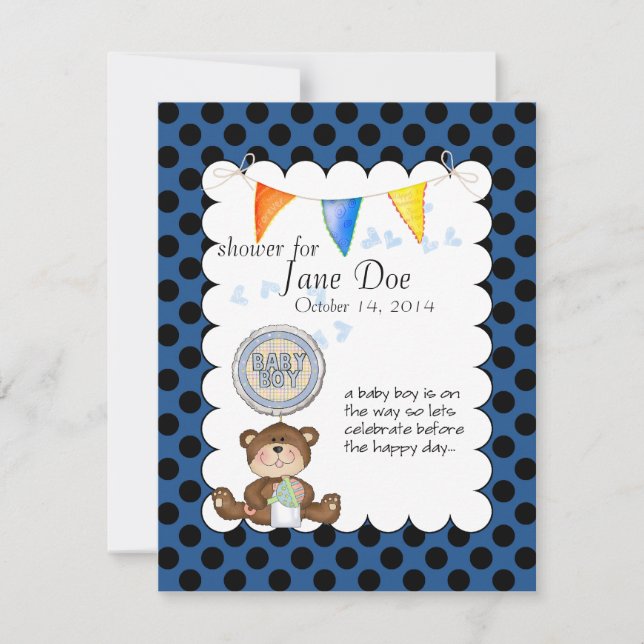 Invitación Teddy Bear Baby Show Invitation (Anverso)