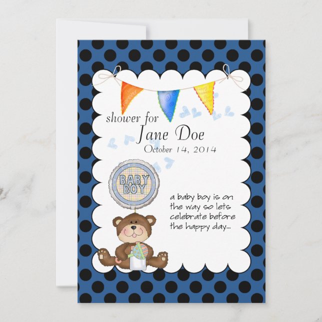 Invitación Teddy Bear Baby Show Invitation (Anverso)