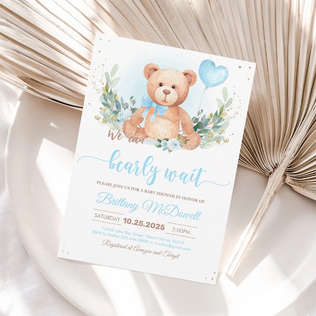 Invitación Teddy Bear Baby Shower Bear Tema (Subido por el creador)