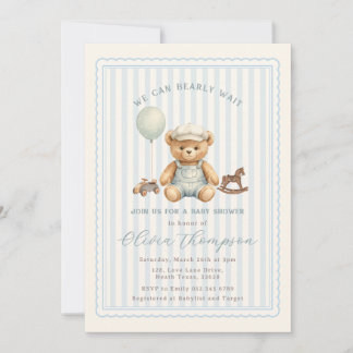 Invitación Teddy Bear Baby Shower Invitation