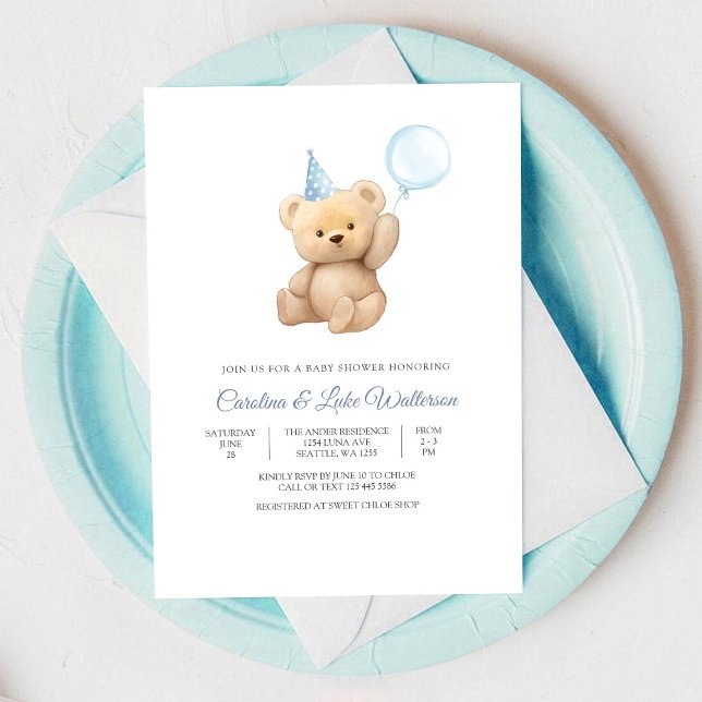Invitación Teddy Bear Baby Shower Invitation (Subido por el creador)