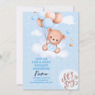 Invitación Teddy Bear Baby Shower Invite