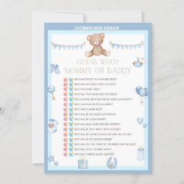 Invitación Teddy Bear Baby Shower - Nombre editable, tamaño 5