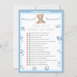 Invitación Teddy Bear Baby Shower - Nombre editable, tamaño 5